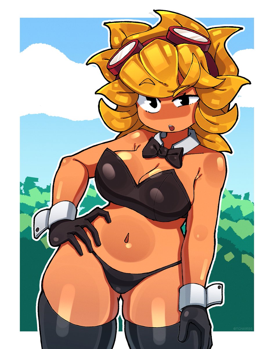 anthro, anthro character, breasts, cleavage, electronic arts, female, flora fauna, fly, gloves, plant girl, plant humanoid, plantie, plants vs zombies, popcap, popcap games, pussy, pvz, solar flare (peargor), solar flare (pvz), sunflower (pvz), tchairss, video game, video game character