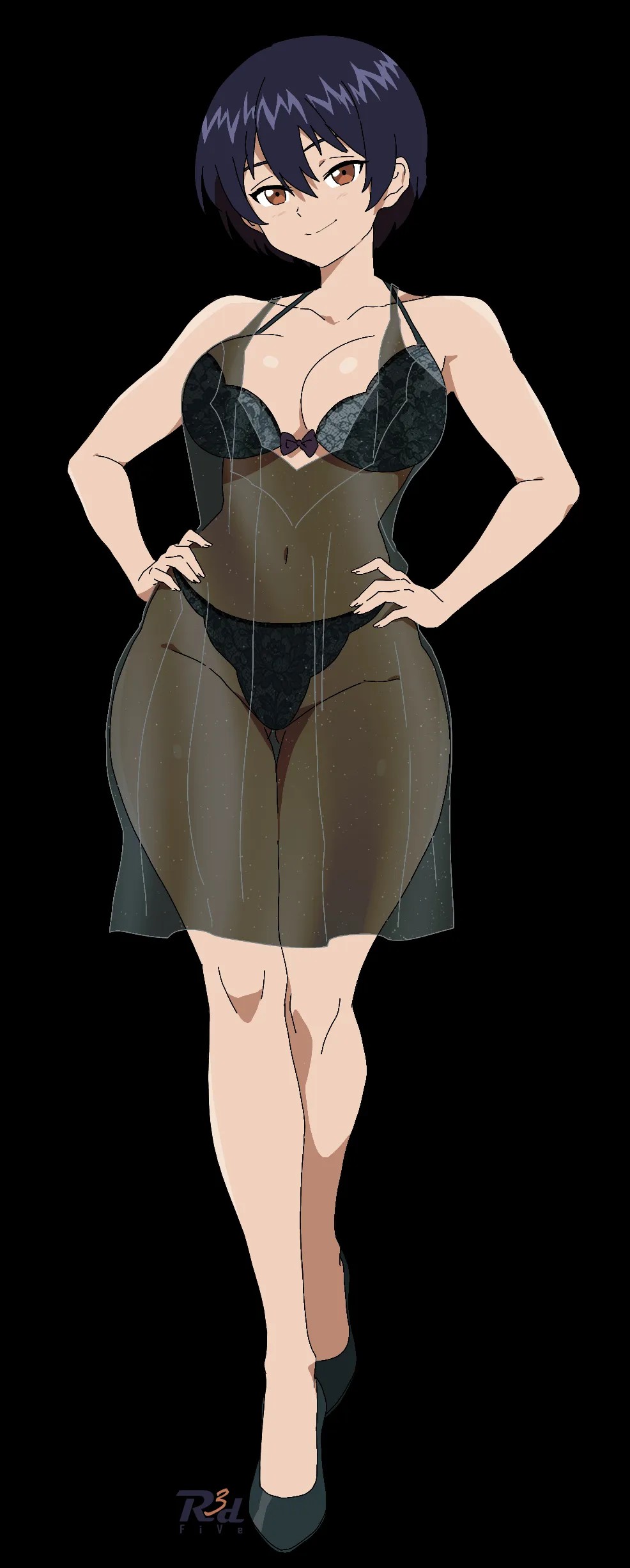 1girls, 2d, 2d (artwork), 2d artwork, adult, adult female, anime, anime character, anime girl, ankles, babydoll, background, baddie, bare armpits, bare arms, bare calves, bare chest, bare hands, bare knees, bare legs, bare shoulders, bare skin, belly, belly button, best girl, bewitching thighs, big boobs, big breasts, black babydoll, black background, black bra, black eyebrows, black footwear, black hair, black high heels, black lingerie, black panties, black shoes, black thong, black underwear, black-haired female, bluesky link, bra, breasts, brown eyes, brown-eyed female, bsky link, busty, busty female, busty girl, calves, censored, censored breasts, censored genitalia, censored nipples, censored pussy, censored vagina, child bearing hips, cleavage, closed mouth smile, collarbone, commission, commission art, curvaceous, curvaceous body, curvaceous female, curvaceous figure, curvaceous hips, curvy, curvy body, curvy female, curvy figure, curvy hips, dark background, dark hair, david productions, digital, digital art, digital drawing, digital drawing (artwork), digital media, digital media (artwork), drawing, elbows, erotic pose, exposed, exposed armpits, exposed arms, exposed belly, exposed chest, exposed hips, exposed legs, exposed midriff, exposed navel, exposed shoulders, exposed skin, exposed thighs, eye-level view, fanart, female, female character, female focus, female only, female protagonist, fertile, fertile hips, fingernails, fingers, footwear, from front, front view, full body, full body view, glistening boobs, glistening breasts, glistening hair, glistening legs, glistening shoulders, glistening skin, glistening thighs, glossy breasts, glossy hair, groin, hair between eyes, half naked, half nude, hand on hip, hand on own hip, hand on own waist, hand on waist, hands on hips, hands on own hips, hands on own waist, hands on waist, head tilt, heroine, high heels, hip dips, hourglass figure, inguinal crease, inguinal ligament, izumo fuuko, knees, knees together, knees together feet apart, lace bra, lace panties, lace thong, lace underwear, laced bra, laced panties, laced underwear, large boobs, large breasts, lascivious, lean figure, legs, legs closed, legs together, legs together feet apart, lingerie, lingerie bra, lingerie only, lingerie panties, lingerie thong, looking at viewer, main character, matching underwear, mature, mature female, mature woman, midriff, monotone background, naked female, naked woman, narrow waist, navel, night gown, no shoes, nude female, nudity, one color background, panties, partially undressed, plain background, plump breasts, portrait, posing, posing for the viewer, posing naked, posing nude, protagonist, r3dfive, ribbon bra, ribbon panties, seductive, seductive body, seductive cleavage, seductive expression, seductive eyes, seductive face, seductive female, seductive gaze, seductive grin, seductive hips, seductive look, seductive looks, seductive pose, seductive posing, seductive smile, seductive smirk, seductive stare, seductive thighs, seductive woman, semi nude, sensual pose, sensual smile, shiny breasts, shiny hair, shiny legs, shiny shoulders, shiny skin, shiny thighs, shoes, shonen jump, short hair, shoulders, sidelocks, slender body, slender waist, slim female, slim waist, smile, smiley face, smiling, smiling at viewer, solid color background, solo, standing, thick thighs, thighs, thighs together, thong, tilted head, touching hip, touching hips, touching own hip, touching own hips, touching own waist, touching waist, undead unluck, underwear, underwear only, voluptuous, voluptuous body, voluptuous female, voluptuous figure, voluptuous woman, weekly shonen jump, weekly shounen jump, wide hips, woman