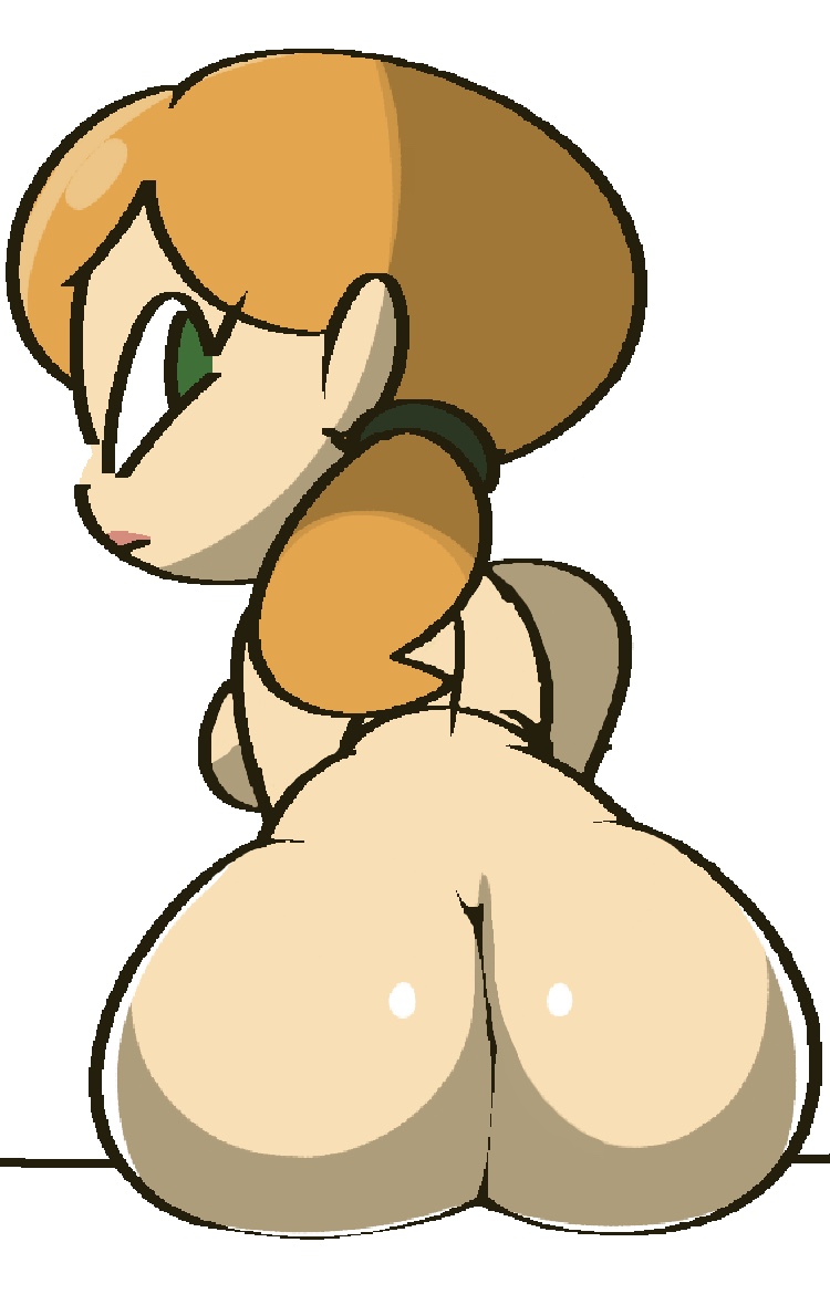 1girls, alex (minecraft), ass, ass shot, female, female only, green eyes, looking at viewer, looking back, minecraft, naked, naked female, nude, nude female, ponytail, simple background, solo, solo female, tagme, vilepluff, white background
