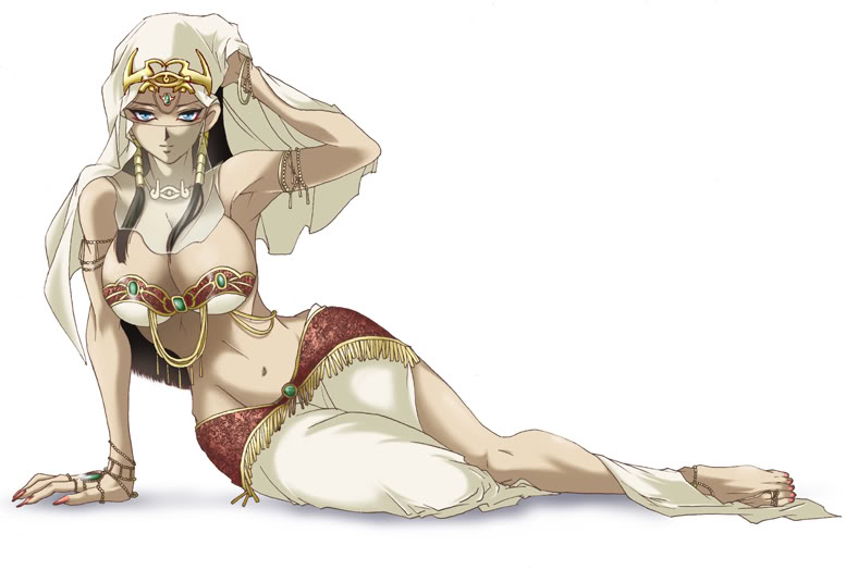 alternate skin color, artist request, belly dancer, belly dancer outfit, black hair, breasts, cleavage, dancer, dancer outfit, egyptian, female, female only, harem girl, harem outfit, ishizu ishtar, isis ishtar, jewelry, large breasts, long skirt, mouth veil, veil, yu-gi-oh!