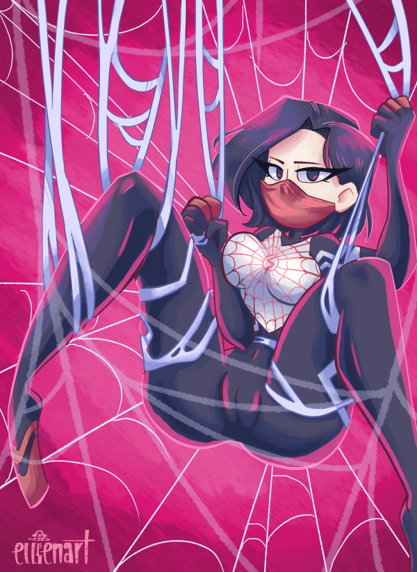 1girls asian asian_female cindy_moon female marvel restrained silk_(marvel) spider-man_(series) webs