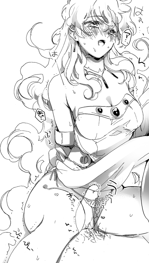 blush breasts cleavage g-string long_hair monochrome nia_teppelin panties penis pussy_juice sex tears tengen_toppa_gurren_lagann uncensored underwear vaginal_penetration yuriko_(kkk9)