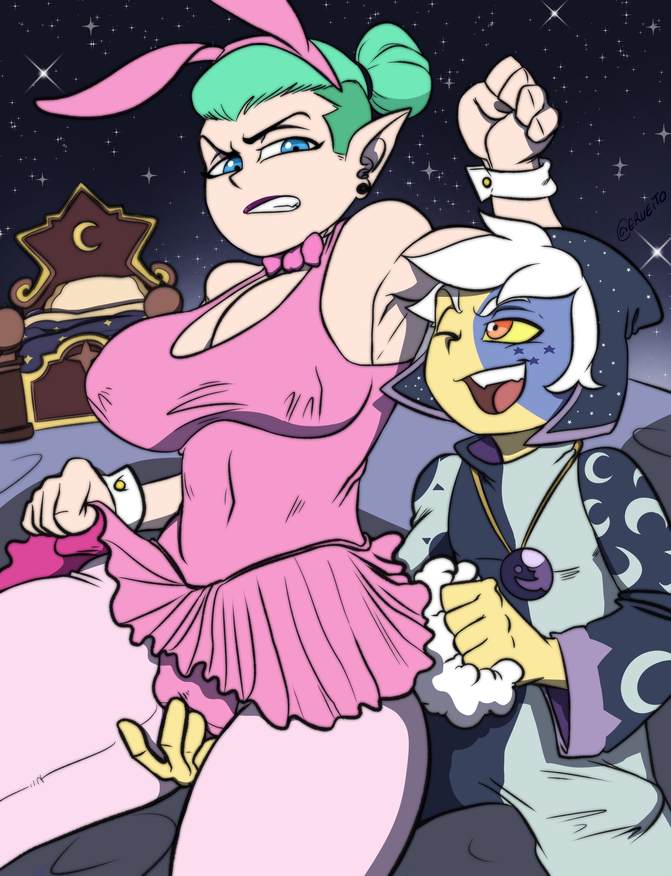 1girls, ballerina, big breasts, breasts, bunny ears, disney, disney channel, erueito, female, milf, odalia blight, the collector (the owl house), the owl house