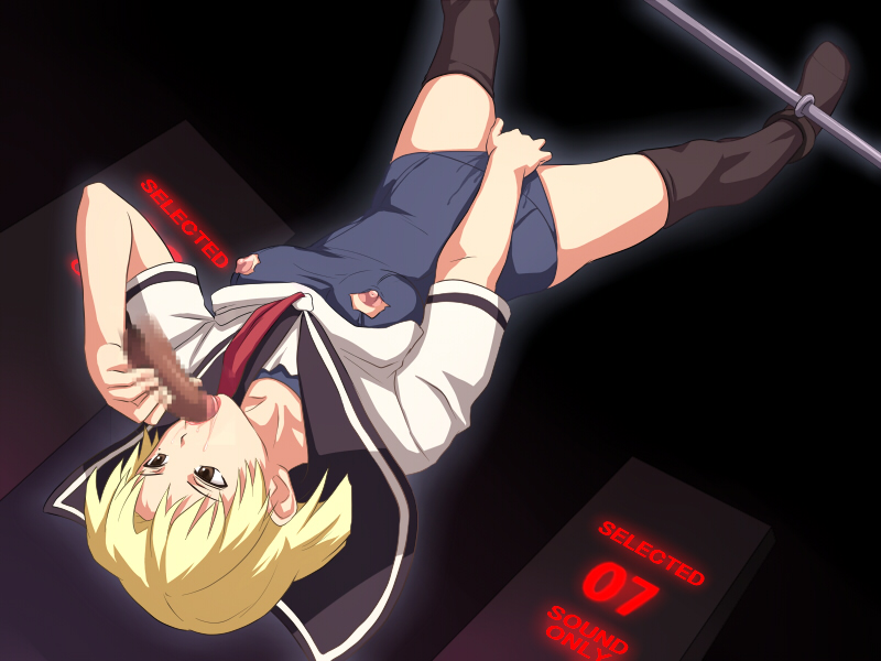 1girls anti-gravity_hair blonde_hair bondage breasts censored clothing fellatio female human legs light-skinned_female light_skin maasan masturbating_during_fellatio masturbation neon_genesis_evangelion nipples no_pants one-piece_swimsuit oral penis ritsuko_akagi school_swimsuit school_uniform seele shirt_lift short_hair solo swimsuit swimsuit_under_clothes thighhighs torn_clothes torn_swimsuit upside-down