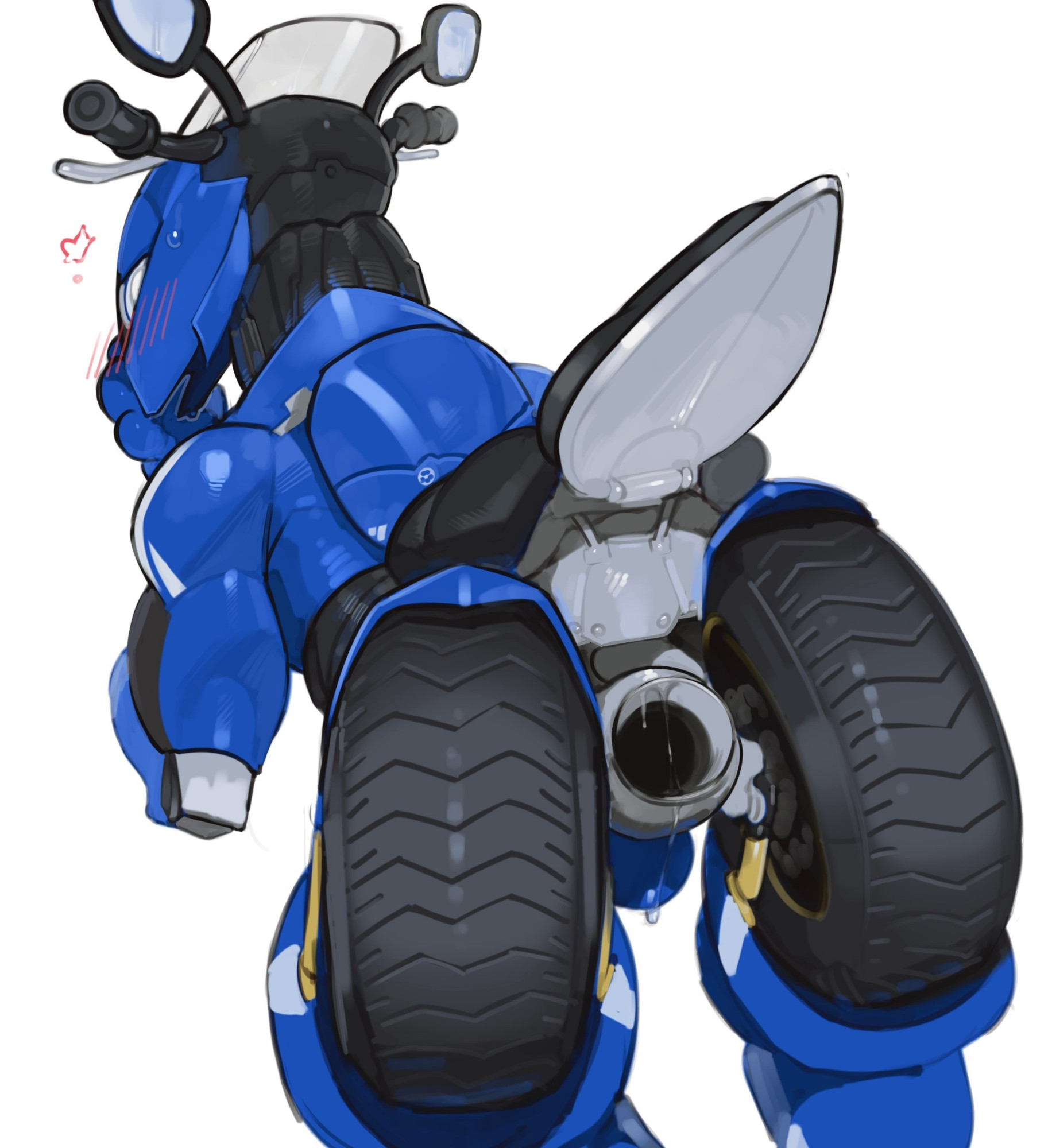 anthrofied, anthropomorphic, anthropomorphic object, anthropomorphization, blush, exhaust pipe, gaping, gaping anus, gay, gay male, humanized, kogito, male, male only, mechanical, motorcycle, yaoi