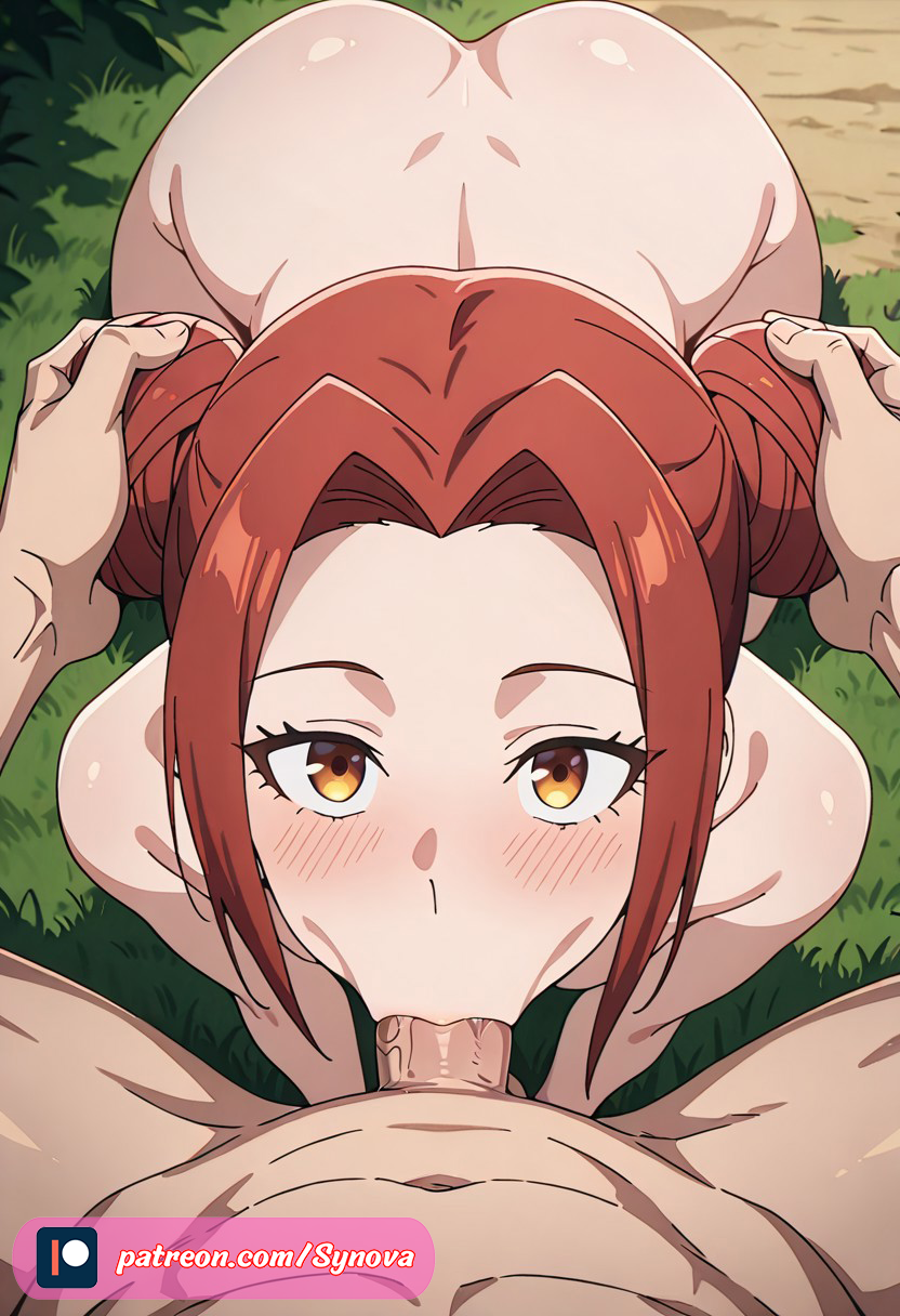 ai generated, ass, big ass, big breasts, blowjob, breasts, female, naked female, red hair, ryuuziken01, shimizu akari, solo leveling