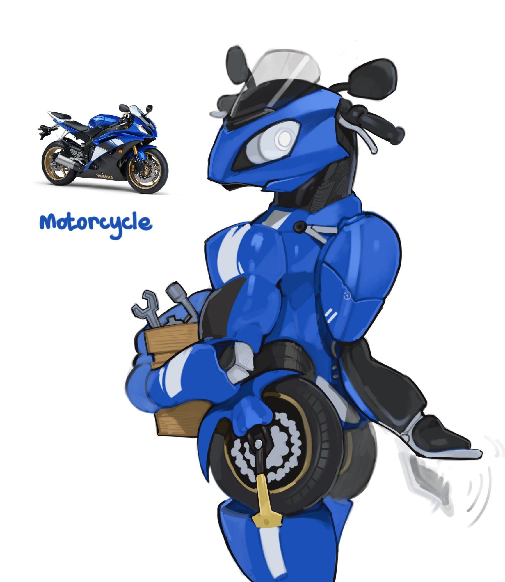 anthrofied, anthropomorphic, anthropomorphic object, anthropomorphization, gay, gay male, humanized, inanimate, kogito, male, motorcycle, yaoi