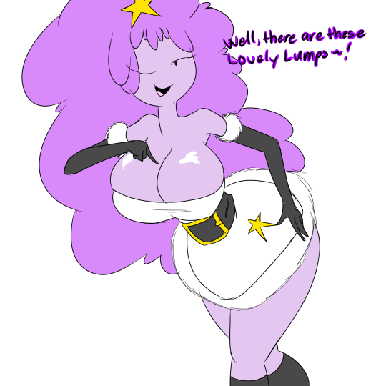 denizen1414 huge_breasts lumpy_space_princess pointing_at_breasts tagme