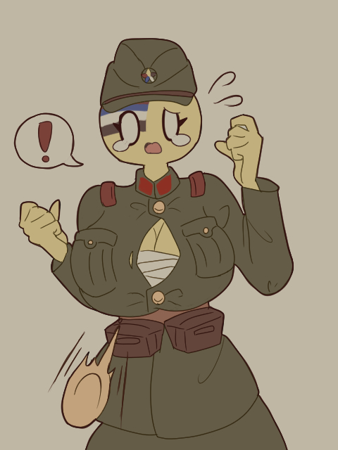 cocomooooochi countryhumans countryhumans_girl english_text manchukuo_(countryhumans) manchuria military_hat military_jacket military_uniform tape