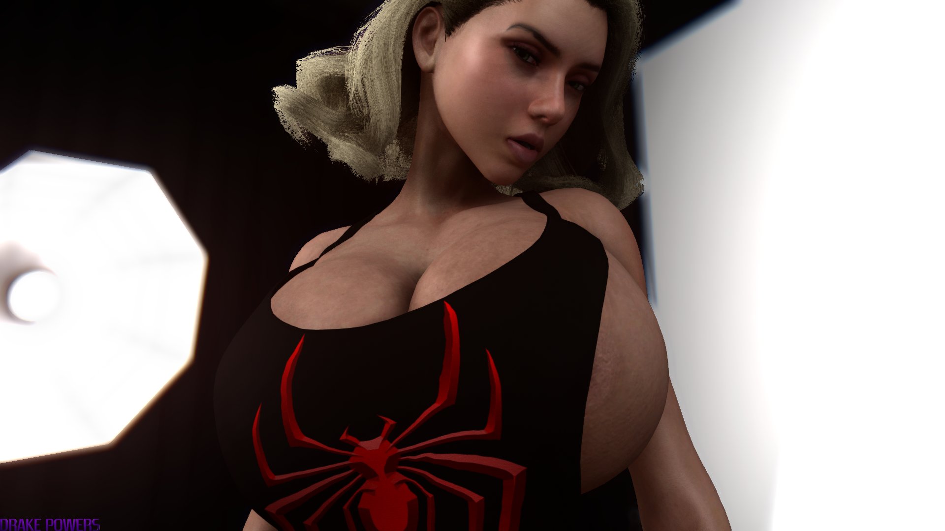 1girls, 3d, alternate breast size, black widow (marvel), blonde hair, blue eyes, breasts, breasts bigger than head, busty, curvy, drakepowers, female, female only, hips, human, human only, large breasts, leather, legs, light skin, light-skinned female, marvel, marvel comics, natasha romanoff, scarlett johansson, short hair, solo, solo female, vaako, virtamate, voluptuous, wide hips