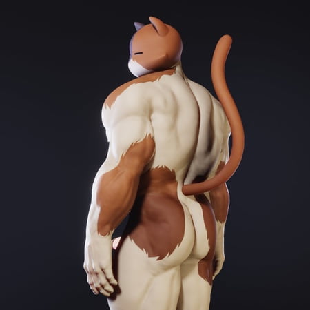 1boy, 3d, aj racer95, anthro, ass, epic games, fortnite, gay, looking back, male, male only, meowscles (fortnite), tagme, tail