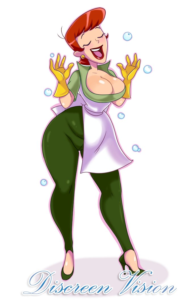 1girls, artist name, breasts, cartoon network, cleavage, dexter's laboratory, dexter's mom, discreenvision, female, gloves, high heels, hips, hourglass figure, inusen, latex, latex gloves, legs, lips, lipstick, mature, mature female, milf, mother, red lipstick, thighs, voluptuous, watermark, wide hips, yellow gloves
