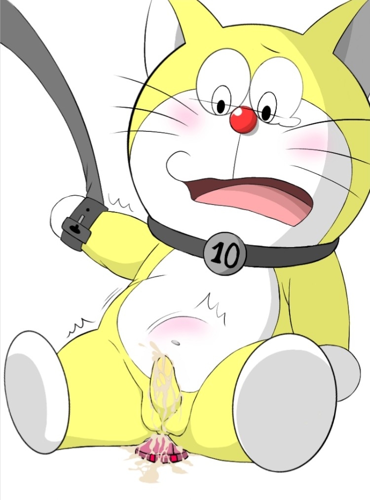 adorable anal anal_masturbation anal_sex anthro ass balls belly blush blushing cat cat_ears chubby collar cum cum_in_ass cum_on_butt cum_on_penis cute cute_face doraemon doraemon_(character) fat feet feline furry male male_only navel open_mouth penis red_nose scared shaking solo solo_male tear urumeme whiskers white_feet white_hands yellow_body yellow_skin