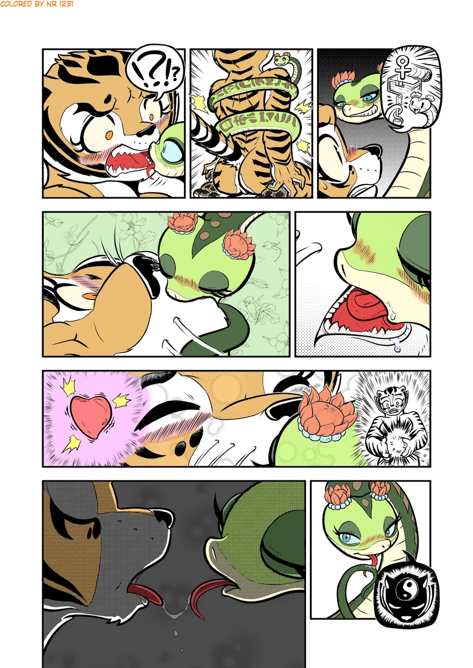 !?, anthro, bestiality, coiling, comic, domination, dreamworks, feline, female, feral, forced, forced kiss, kissing, kung fu panda, licking, making out, master tigress, master viper, reptile, restrained, saliva, scalie, snake, submissive female, tied, tiger, wrapped, zoophilia
