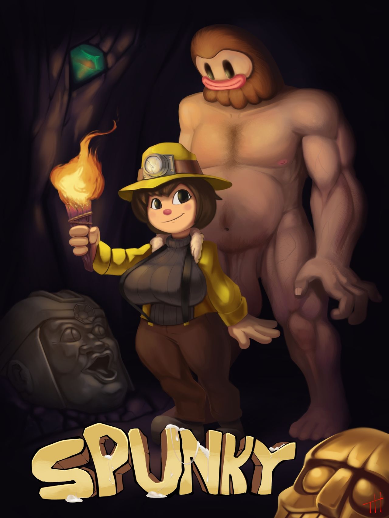 ana_spelunky before_rape big_ass big_breasts big_butt female female_protagonist jacket pogchamp rape spelunky spelunky_2 thingshappen