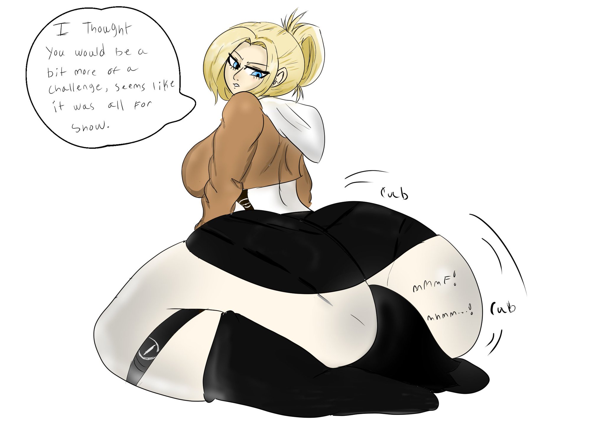 2girls, about to fart, annie leonhardt, ass, attack on titan, big ass, big butt, facesitting, fart, female, female only, melissaalli, mikasa ackerman, onomatopoeia, pantylines, shingeki no kyojin, text