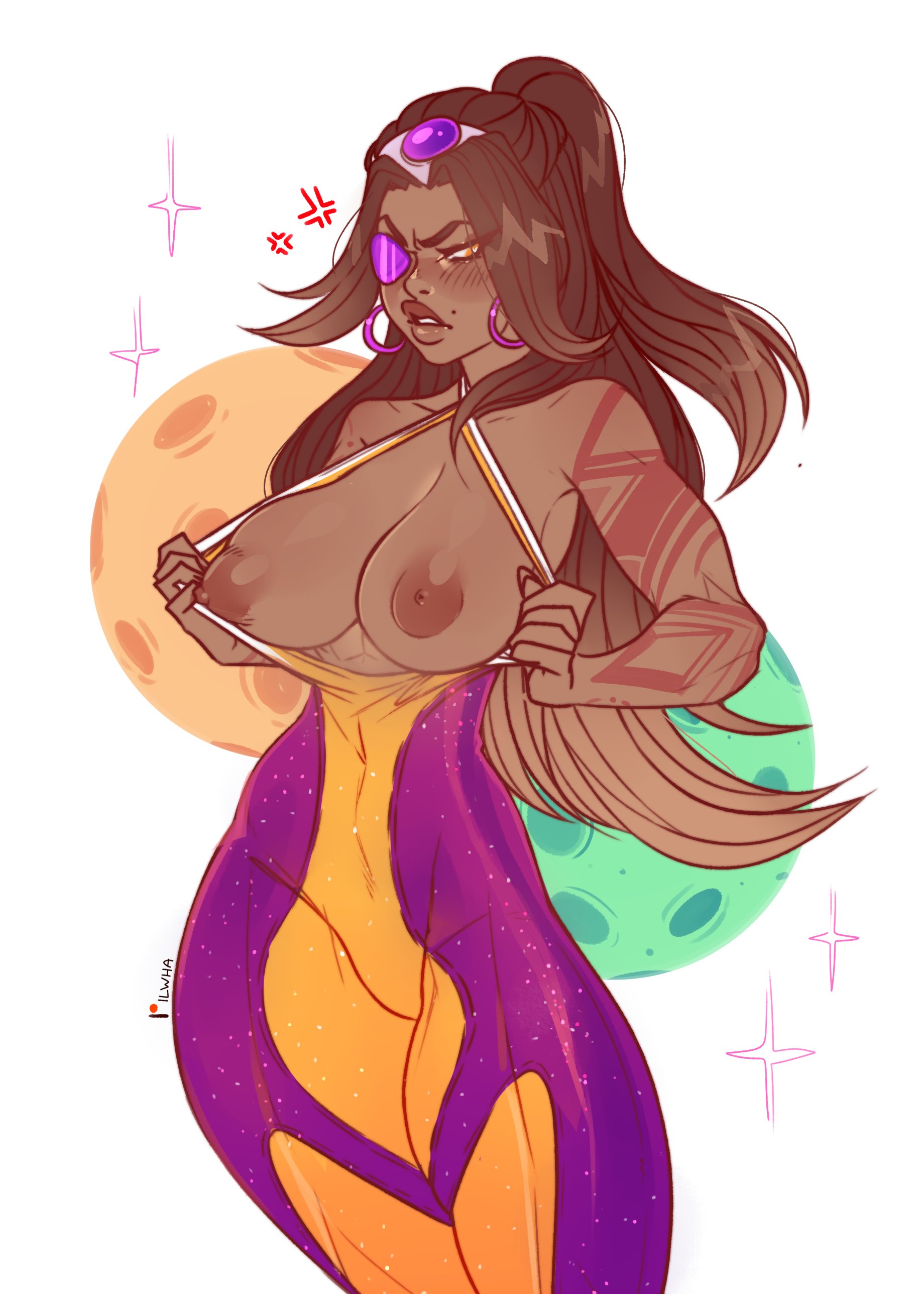 2021, abs, dark skin, dark-skinned female, female, female focus, female only, green eyes, ilewdha, league of legends, riot games, samira (league of legends), solo female, space groove samira, space groove series