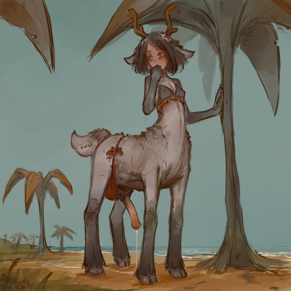 1futa, animal genitalia, animal genitalia on humanoid, big penis, breasts, centaur, erection, futa only, futanari, horsecock, horsecock on humanoid, intersex, penis, solo, syvaron, taur