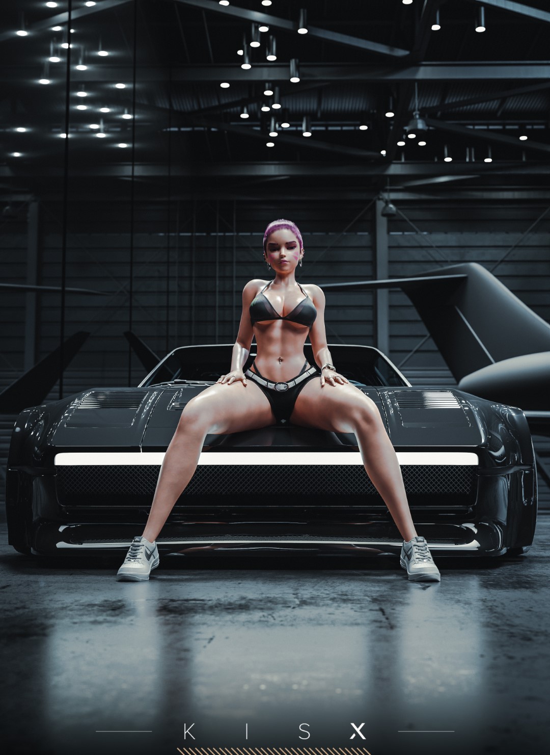 1girls, 3d, big breasts, blender, breasts, d.va, female, female only, kisxsfm, large breasts, overwatch, solo, thick thighs, wide hips