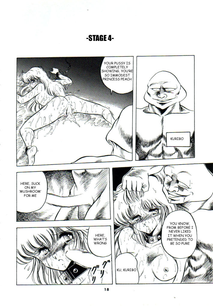 1980s 1988 1boy 1girls 20th_century after_sex armpits ass bald big_penis bound_ankles bound_wrists breasts censored chains cheek_poke collar crying crying_with_eyes_open cuffs dialogue doujinshi english_text eyebrows_visible_through_hair female flying_sweatdrops goomba greyscale grin hair_grab highres horikawa_gorou humanoid interspecies long_hair looking_at_another looking_at_penis lying male mario_(series) medium_breasts monochrome monster muscles muscular muscular_male nintendo nipples nude on_stomach open_mouth penis princess princess_peach restrained scan slave smile smirk sound_effects speech_bubble super_mario_bros. super_mario_bros._(nes) sweat tears teeth text thighs translated zip-a-tone