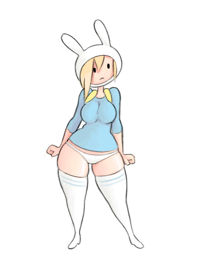 adventure_time backpack bag bottomless fionna_the_human_girl human no_pants simx thick_thighs white_panties wide_hips