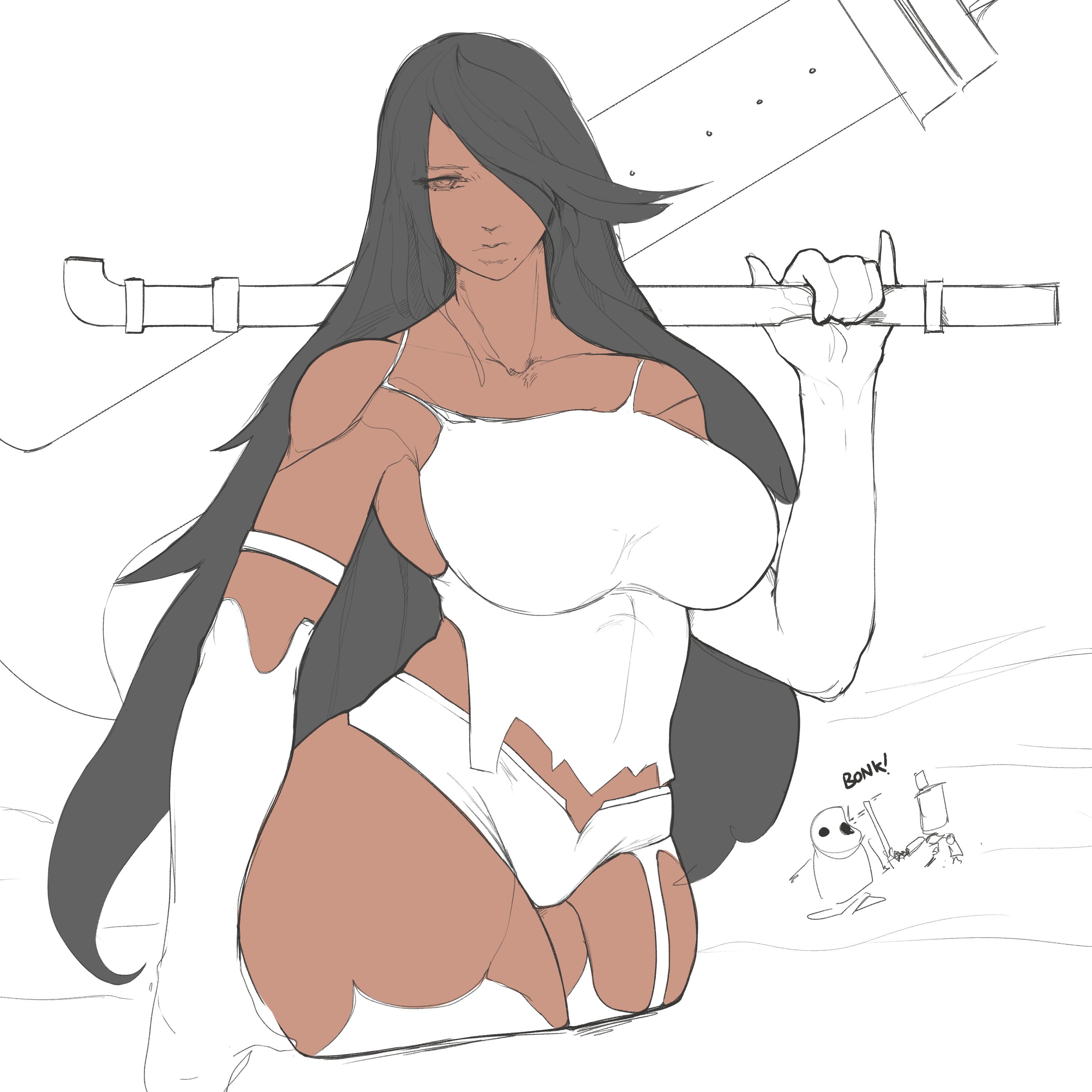 ass, big ass, big breasts, breasts, dark skin, dark-skinned female, female, nier, nier: automata, smoxul, voluptuous, wide hips, yorha a2, yorha p2