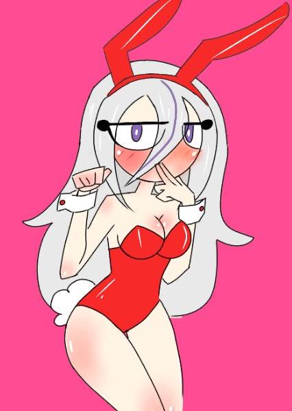 1609bell bell1609 bunny_ear bunny_girl bunny_tail fnafhs fnafhs_z3ro mai_(fnafhs) purple_hair sole_female two_tone_hair white_hair