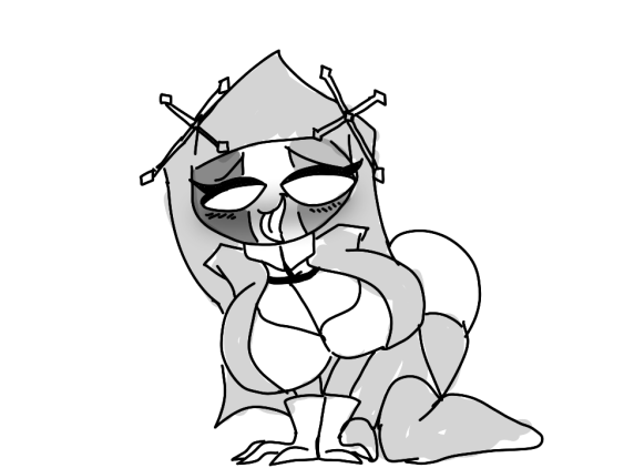 1girls, ass, big ass, big breasts, blush, breasts, cleavage, cleavage cutout, female, female only, friday night funkin, friday night funkin mod, mid-fight masses, mid-fight masses (fnf mod), monochrome, sarvente, sarvente (dokki.doodlez), sarvente (fnf mod), sarvente (friday night funkin), smile, source request, suggestive, tagme, tongue, tongue out