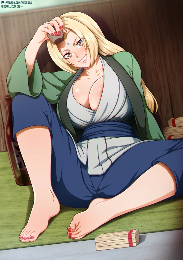 big areola, big breasts, big nipples, breasts, female, female focus, female only, haori, long hair, milf, naruto, naruto (series), neocoill, nipple slip, solo, solo female, solo focus, tsunade