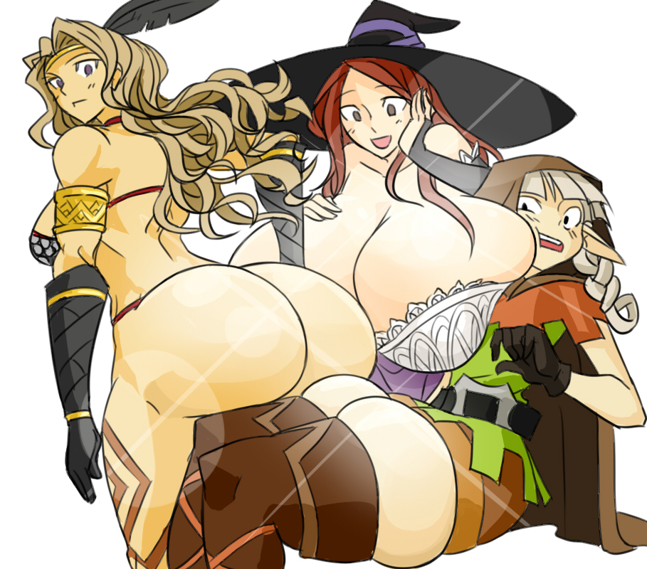 3girls, amazon (dragon's crown), ass, big ass, big breasts, breasts, dragon's crown, elf (dragon's crown), female, holy trinity, huge ass, huge breasts, matsu-sensei, multiple females, multiple girls, shiny ass, shiny breasts, shiny thighs, sorceress (dragon's crown), tagme, thick ass, thick thighs, thighs