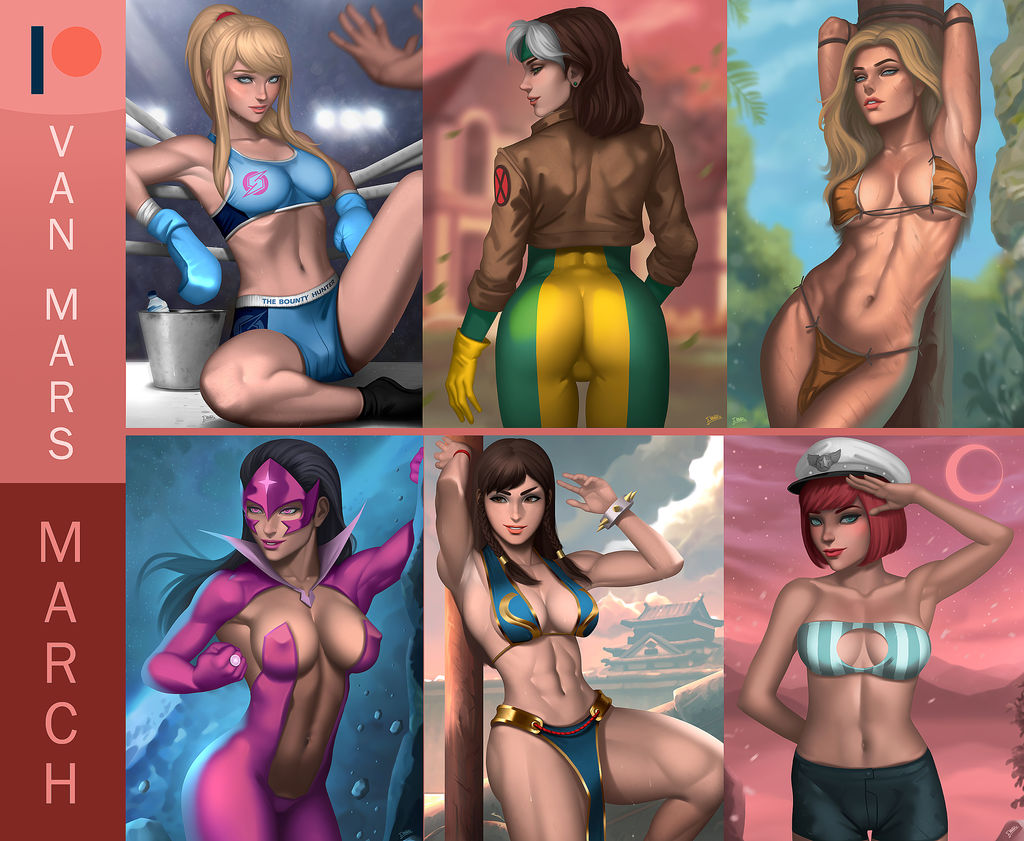 6girls anna_marie armpits arms_behind_head ass back back_view bikini black_hair blonde_hair blue_eyes bounty_hunter boxer breasts busty capcom captain_redhead captured carol_ferris chun-li cleavage clothing commission crossover damsel_in_distress dc dc_comics eastern_and_western_character evandromenezes female green_lantern_(series) hourglass_figure jungle jungle_girl ka-zar_(series) large_breasts legs light-skinned_female light_skin loincloth long_hair marvel marvel_comics metroid multicolored_hair multiple_girls muscles muscular_female mutant nintendo red_hair rogue_(x-men) samus_aran sfh shanna_plunder shanna_the_she-devil short_hair star_sapphire_(dc) star_sapphire_corps street_fighter super_smash_bros. superheroine supervillain thighs tied_up upper_body violet_lantern voluptuous white_hair x-men