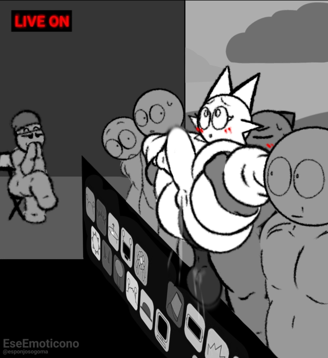 anus, big penis, eseemoticono, gray (sprunki), livestream, sprunki, tagme, unknown characters, wenda (sprunki)