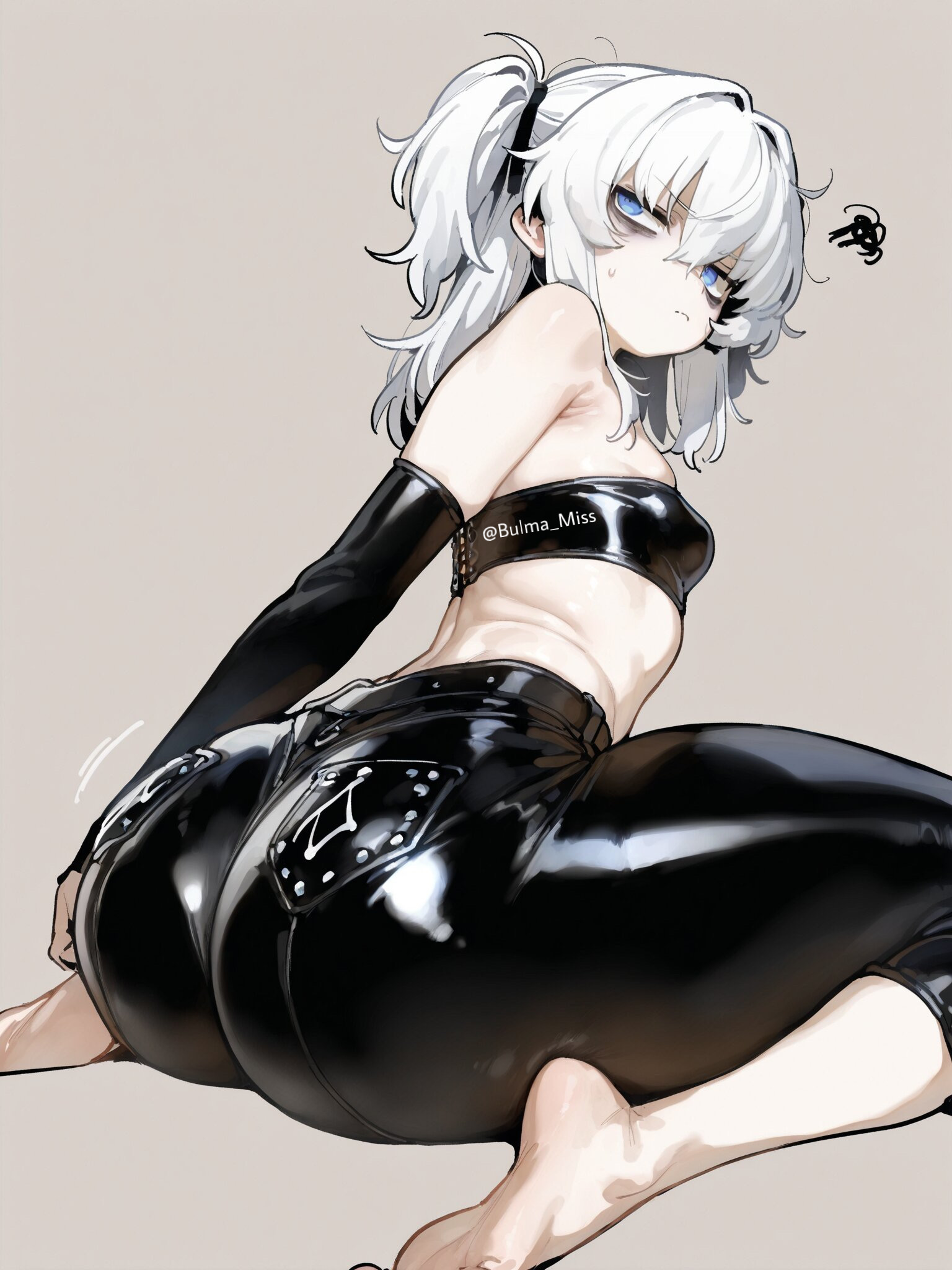 1girls, ai generated, belly button, big ass, big butt, blue eyes, bubble ass, bubble butt, camel toe, cameltoe, commission, dungeons and dragons, feet, imminent sex, latex, latex armwear, latex clothing, latex legwear, latex pants, latex tubetop, leather, leather clothing, leather pants, lily buns, looking at viewer, looking back, mage, oatmealdood, oblivion, oc, original, pale-skinned female, shiny clothes, shortstack, skin tight, skyrim, small breasts, solo female, submissive, submissive female, suggestive look, the elder scrolls, thick ass, thick butt, thick thighs, tube top, tubetop, twintails, white hair