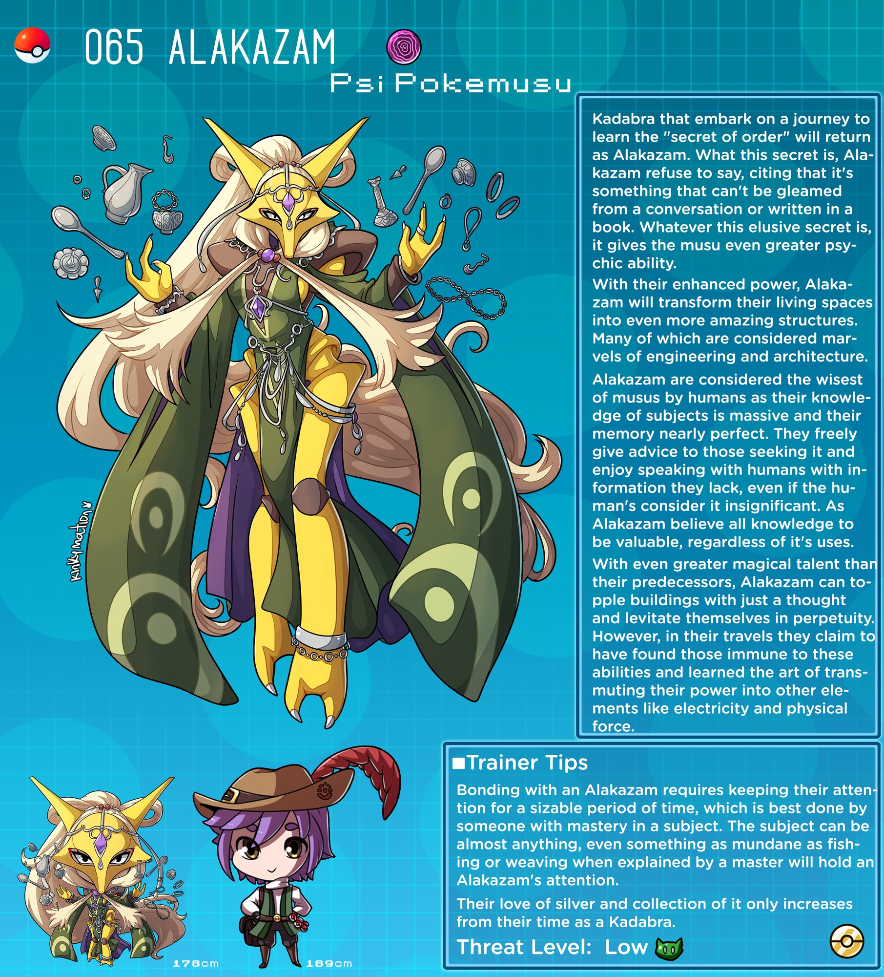 alakazam, creature index, english text, hi res, kinkymation, nintendo, page 65, page number, pokémon (species), pokemon, pokemon (species), pokemon-girl encyclopedia, pokemorph, pokemusu, profile, text, text box