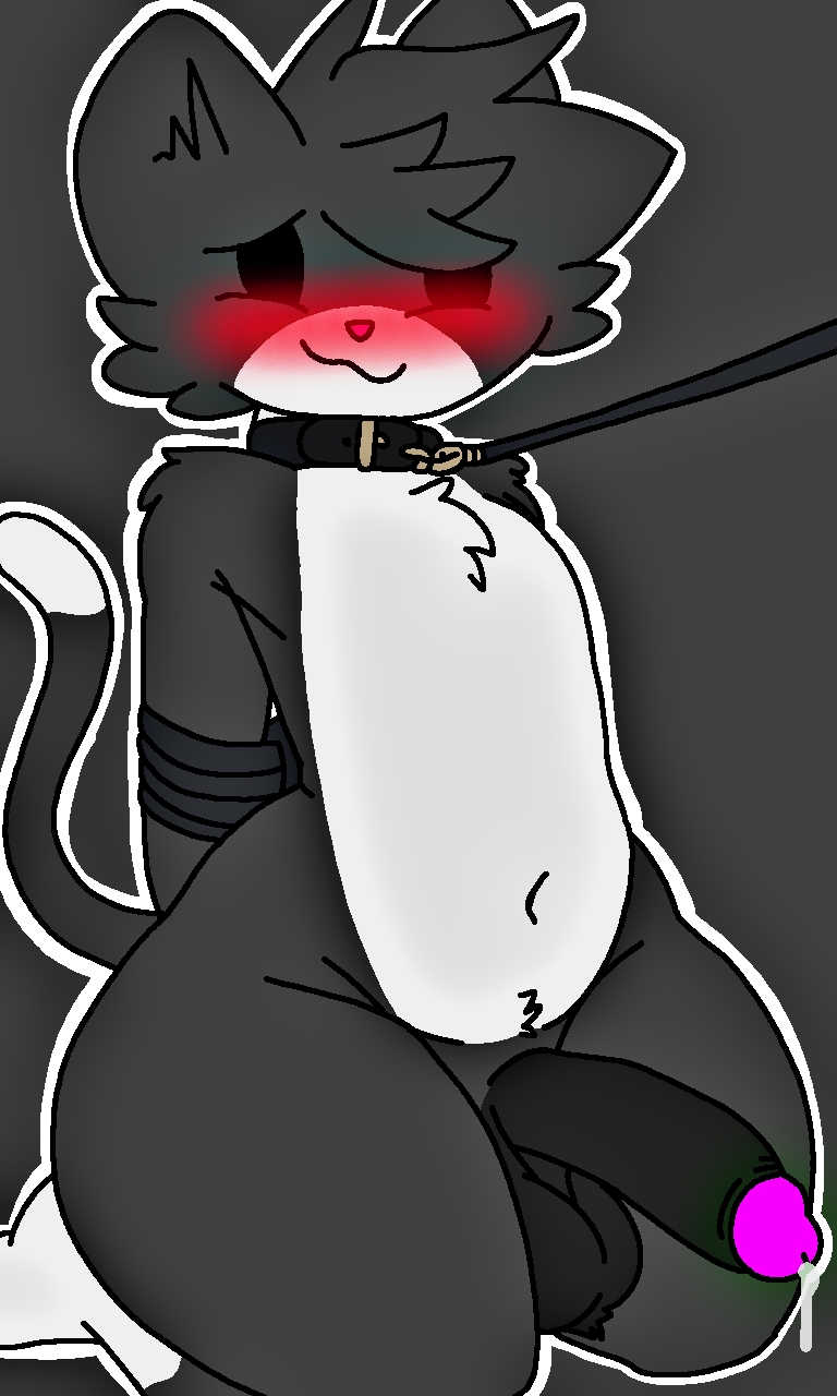 choker, collar, feline, femboy, furry, gay, geometry dash, leonardo2104, luxxdv, penis, precum, solo, submissive, submissive male