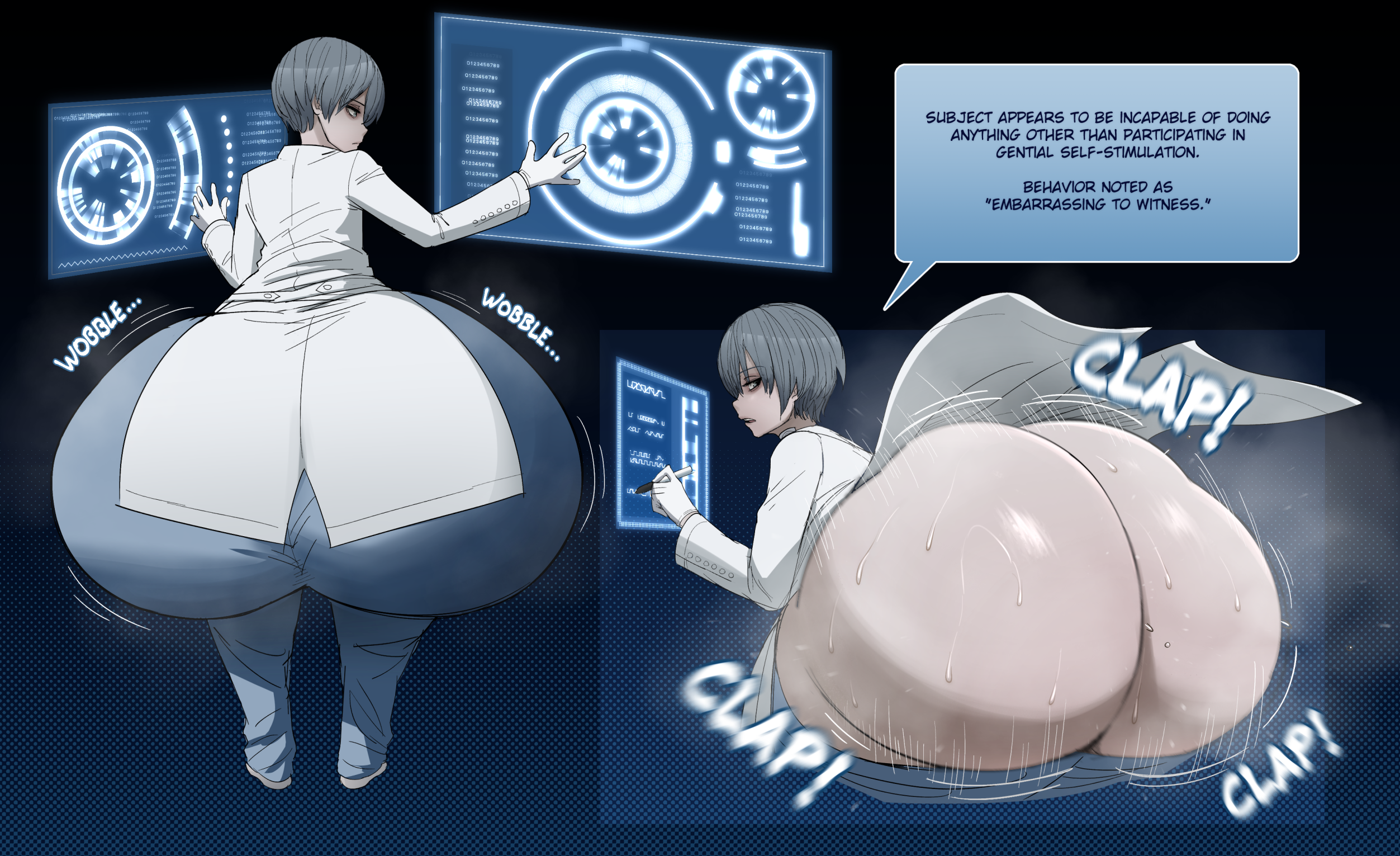 1boy, ass clapping, calyx (final fantasy xiv), femboy, final fantasy xiv, gay, hyper ass, octoboy, offscreen character, twerking, yaoi