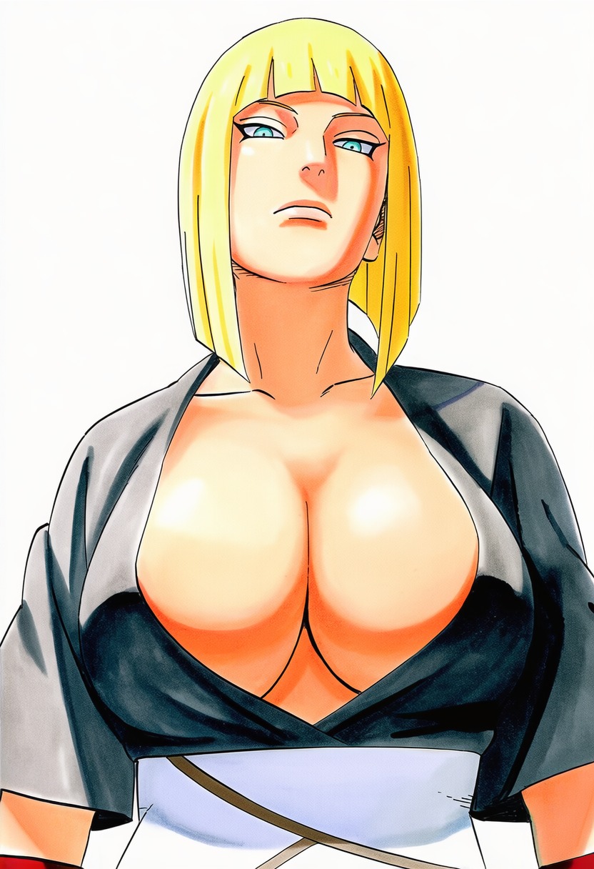1girls, accurate art style, ai generated, big breasts, blonde hair, blue eyes, blunt bangs, bob cut, breasts, busty, cleavage, clothing, dress, female, female only, head out of frame, hourglass figure, huge breasts, kunoichi, large breasts, manga style, mature, mature female, naruto, naruto (series), naruto shippuden, ninja, nipple slip, oppai, out of frame, pinup, plump, pulled by self, sagging breasts, samui, short hair, shoulder length hair, shy, solo, solo focus, top heavy, top heavy breasts, undressing, voluptuous, voluptuous female, ㅇㅇ