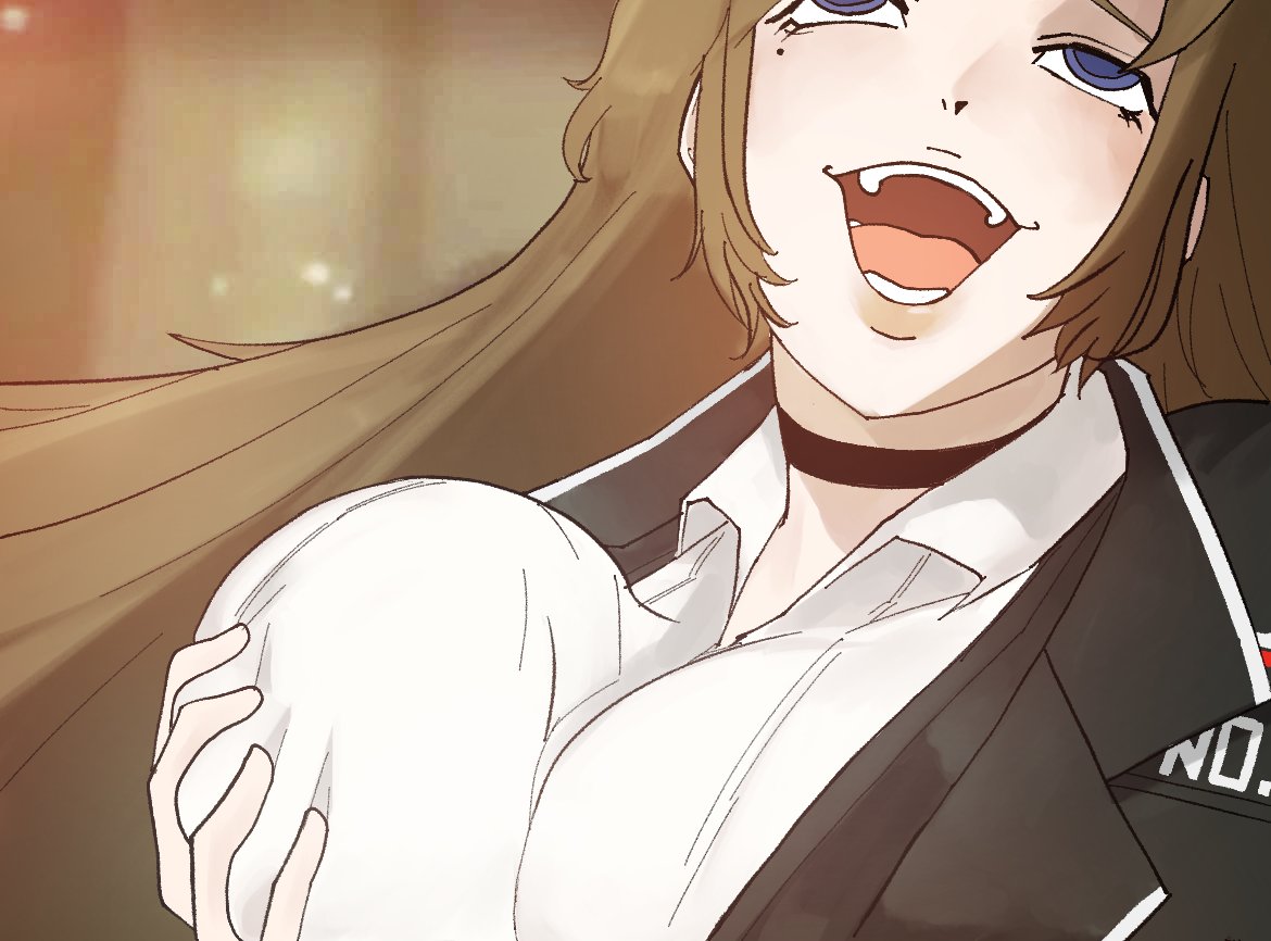 breasts, city boy, female, female only, grabbing own breast, kakegurui, limbus company, meme, project moon, rodion (limbus company), solo, solo female, tagme, yumeko grabbing her breast