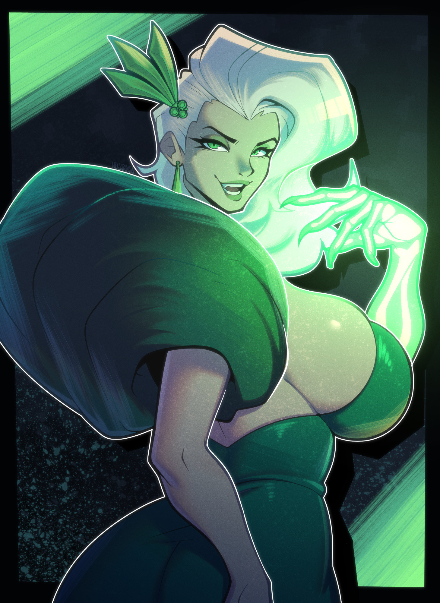 1girls, cleavage, deadlock, female, female only, huge breasts, lady geist, large breasts, revealing clothes, voluptuous, welwraith