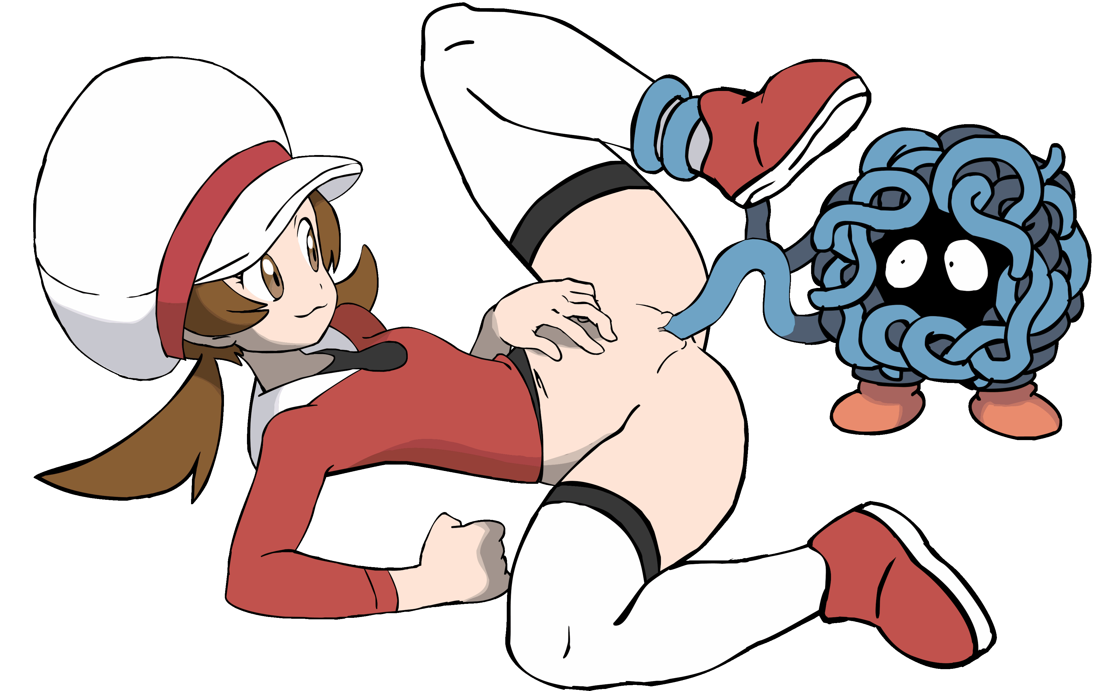 1boy, 1girls, accurate art style, animated, bottomless, brown hair, color, female, hat, headgear, human, loop, lyra (pokemon), male, male pokemon/female human, partially clothed, pokemon, pokemon (species), pokemon hgss, pokephilia, pussy, tagme, tangela, tentacle, tentacle sex, transparent background, vaginal penetration, vaginal sex, vines, w.t.dinner