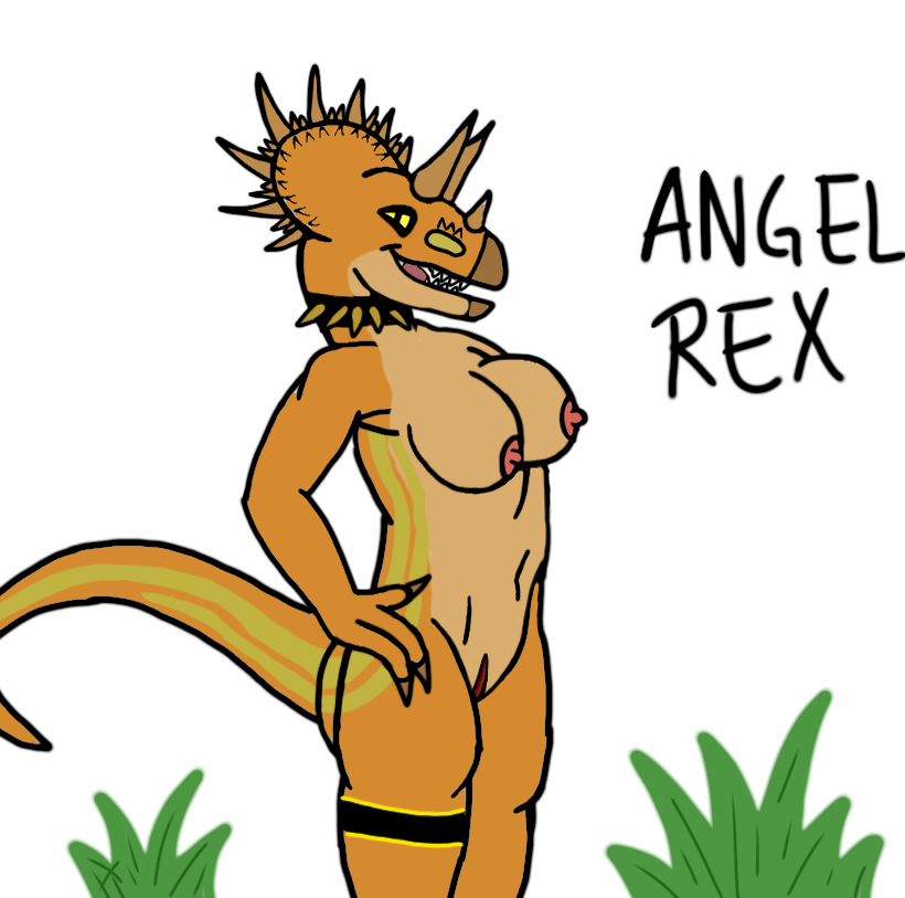 1girls angel_rex anthro dinosaur dracoceratops female female_only hybrid jurassic_park jurassic_world jurassic_world_alive lingerie naked