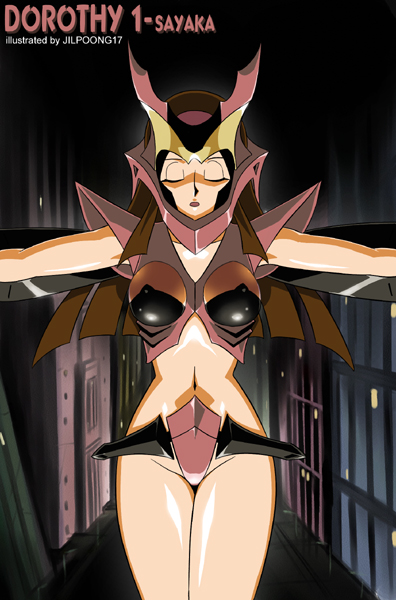 1girls breasts brown_hair closed_eyes dorothy-1 female jilpoong17 large_breasts light-skinned_female light_skin long_hair mazinger mazinger_z mecha mecha_musume sayaka_yumi solo standing the_big_o