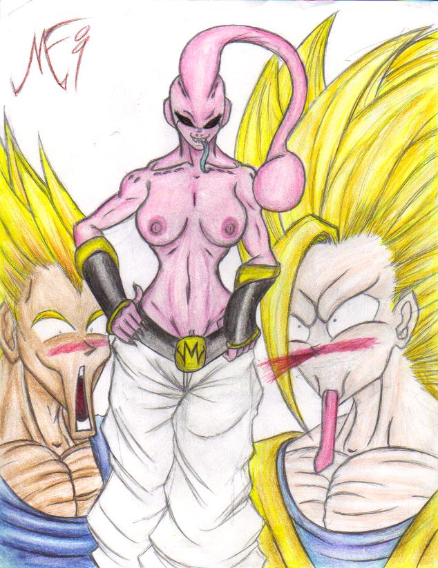 1girls 2009 black_sclera blush breasts color colored dragon_ball dragon_ball_z female female_focus female_majin_buu genderswap humanoid large_breasts majin majin_buu male maujenfijeta nipples pink_skin pussy red_eyes rule_63 sketch solo_focus son_goku straight_hair super_saiyan super_saiyan_2 super_saiyan_3 vegeta