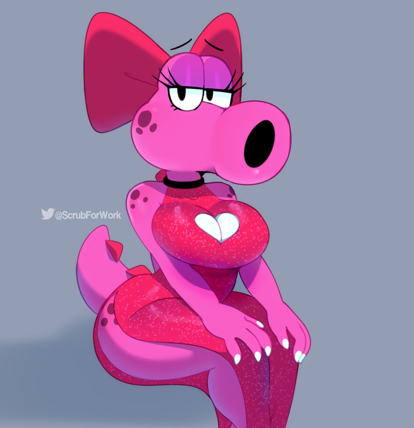 1girls, 2021, anthro, anthrofied, ass, bedroom eyes, bent legs, big ass, big breasts, bimbo, birdo, breasts, choker, claws, cleavage, cleavage cutout, clothing, curvy figure, cute, dress, female, female only, grey background, hair accessory, hair ribbon, hairbow, half-closed eyes, hands on knees, hands on legs, heart, heart cutout, hi res, hips, humanoid, large ass, large breasts, looking at viewer, mario (series), nails, necklace, nintendo, pink body, seductive, seductive eyes, signature, simple background, sitting, solo, solo female, somescrub, tagme, teasing, thick, thick ass, thick thighs, thighs, tight clothing, video games, wide hips
