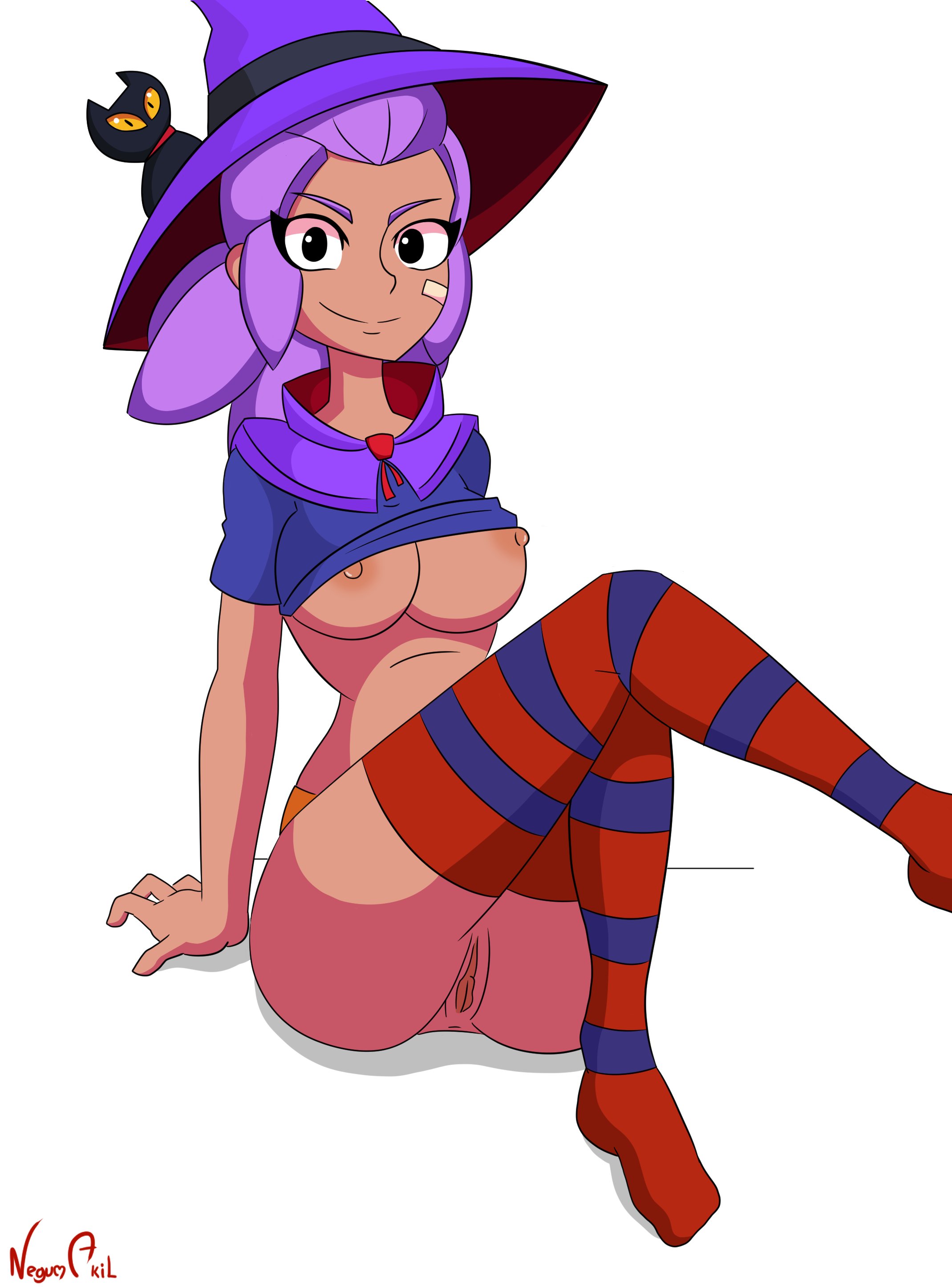 brawl stars, breasts, female, negum akil, nude, nude female, shelly (brawl stars), witch shelly