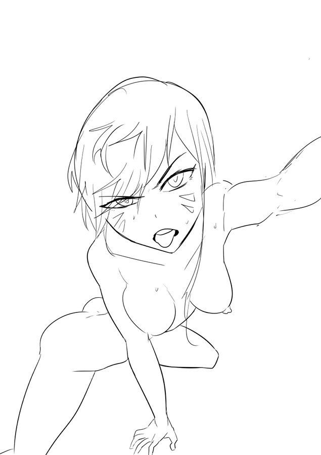 1girls black_and_white breasts d.va face_tattoo female female_focus female_only hana_song no_color on_her_knees on_knees overwatch self_shot selfie short_hair sketch sweat sweatdrop sweaty sweaty_breasts sytokun tagme tongue tongue_out white_background