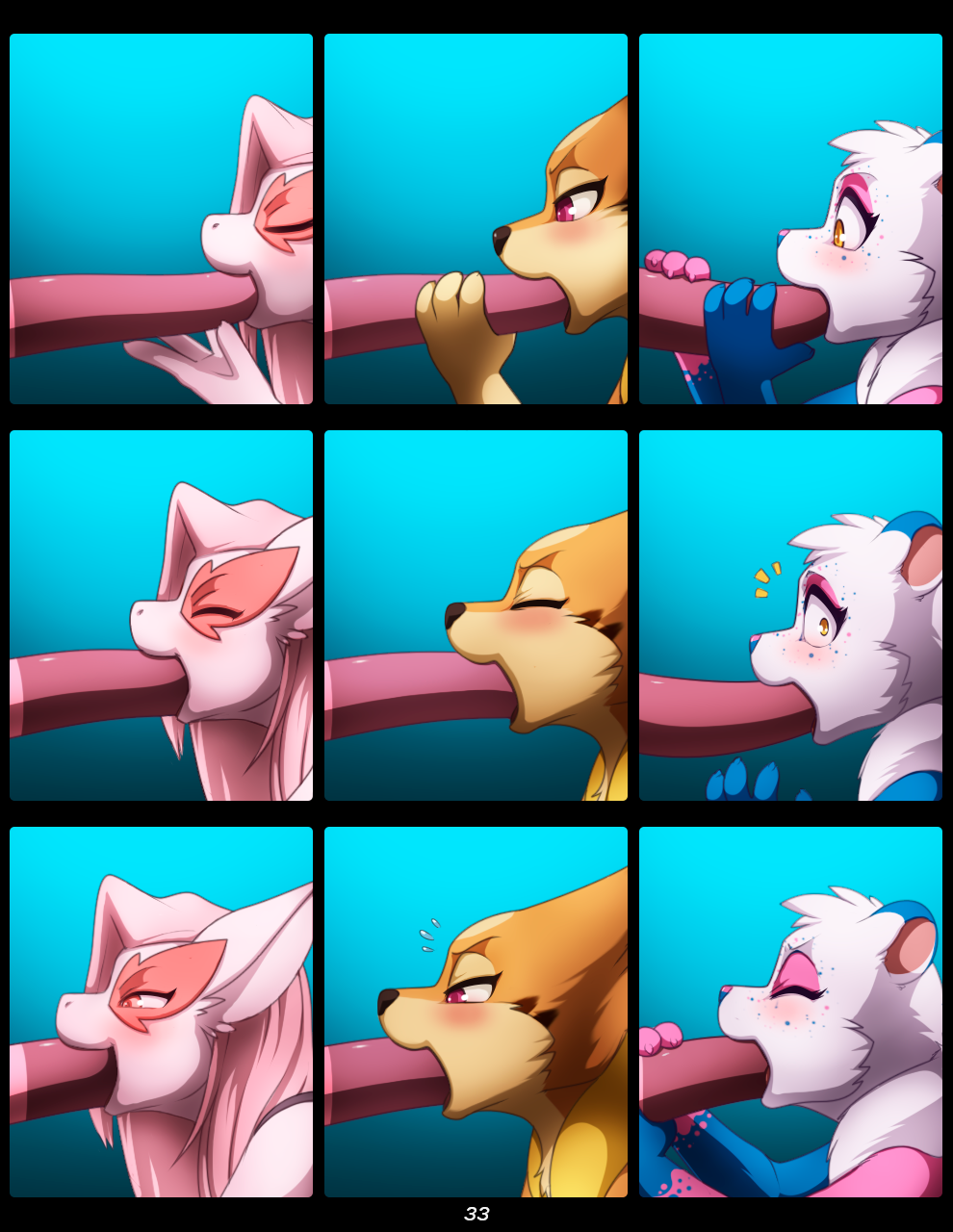 anthro closed_eyes comic darkmirage deepthroat dildo fellatio female floatzel fur group hair hi_res nintendo open_mouth oral page_33 pokémon_(species) pokemon pokemon_(species) sex_toy video_games