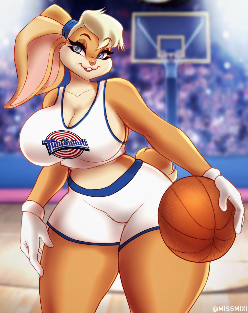 1girls basketball big_breasts bunny_girl female female_only lola_bunny looney_tunes missmixi shorts space_jam thick_thighs thunder_thighs voluptuous wide_hips