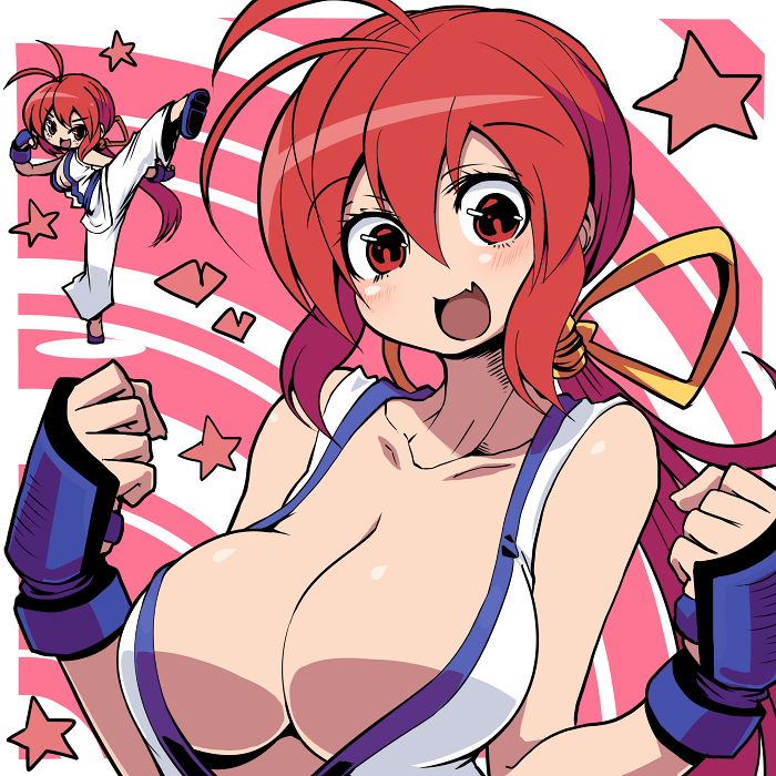 another_kung_fu_girl big_breasts cleavage kara_age red_eyes red_hair tagme