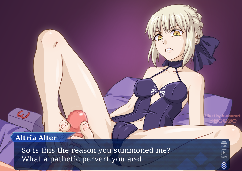 >:( angry annoyed artist_name artoria_pendragon artoria_pendragon_(alter) bare_shoulders barefoot blonde blonde_female blonde_hair blonde_hair_female burbur cameltoe censored collarbone commentary disgust english_commentary english_text eye_contact eyebrows_visible_through_hair facing_viewer fate/grand_order fate_(series) feet female femdom footjob frown gesugao glaring hair_ornament insulting_viewer legs_apart looking_at_another looking_at_viewer mixed-language_commentary mosaic_censoring open_mouth penis small_breasts spread_legs toes two-footed_footjob v-shaped_eyebrows watermark yellow_eyes